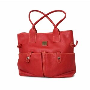 Dooney & Bourke June Red Pebbled Leather Tote
